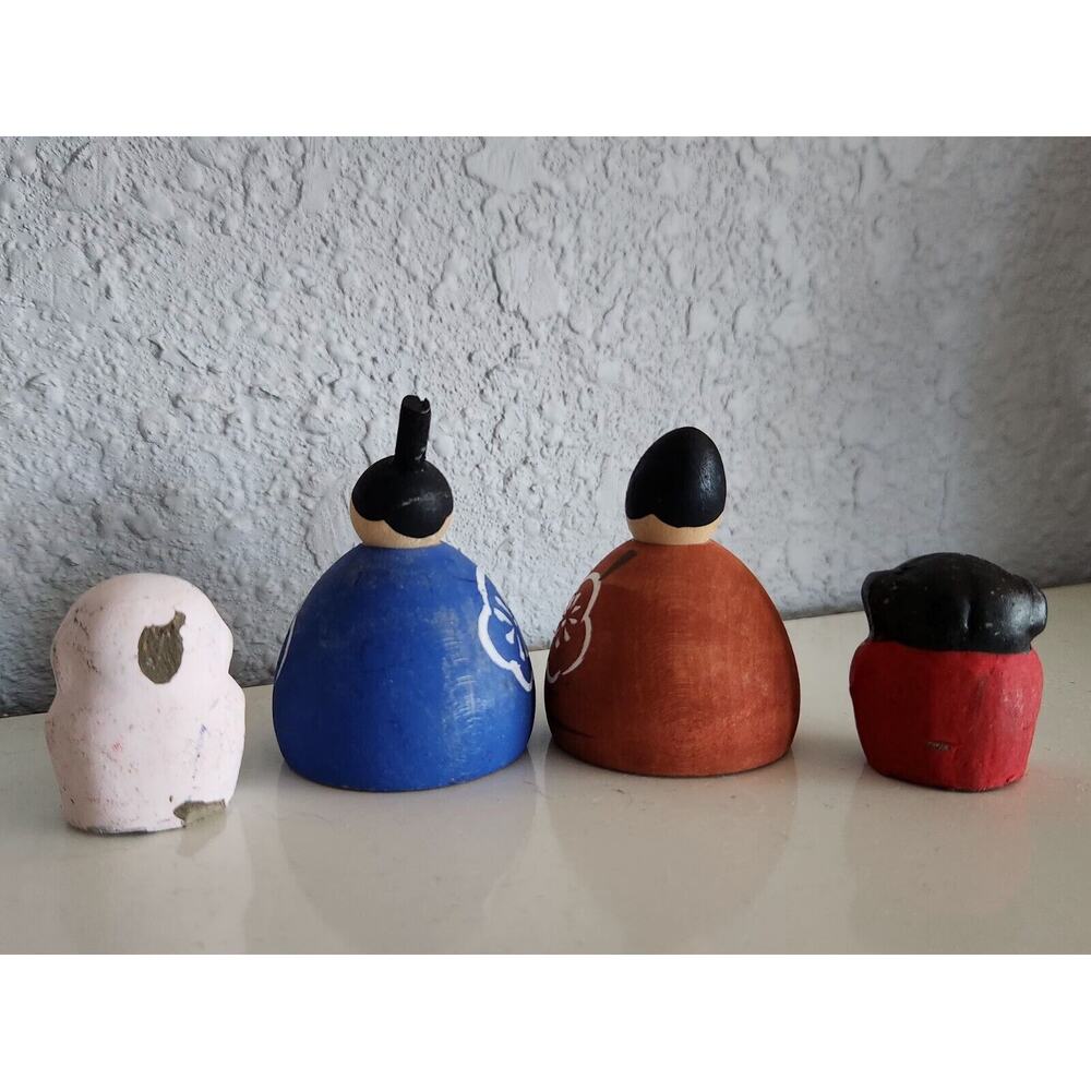 Momoyama Modern Kokeshi Dolls & Netsuke Clay Figurines Set Japan - Picture 2 of 14